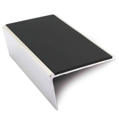NSL02 57 x 32mm Aluminium Non Slip Stair Nosing Rakeback Edge Trim With Pvc Insert