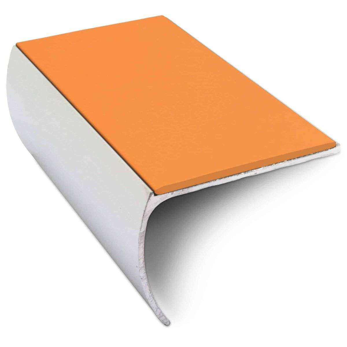 NSL03 57 x 40mm Aluminium Non Slip Stair Nosing Bullnose Edge Trim With Pvc Insert
