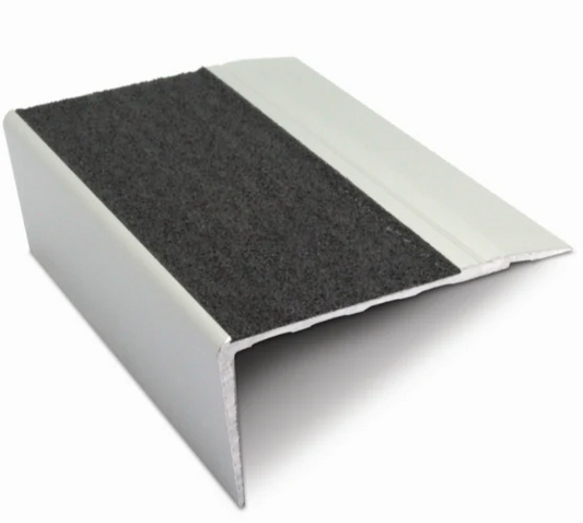 NSL23 68 x 33mm Aluminium Non Slip Stair Nosing Edge Trim With Silicone Carbide Insert