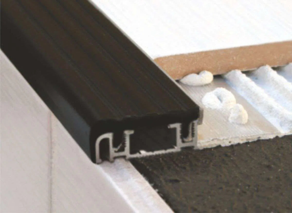 NIB Aluminium Stair Nosing Edge Trim for Tiled and Stone Steps in Residential and Commercial UK Stairs