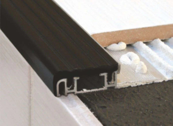 NIB Aluminium Stair Nosing Edge Trim for Tiled and Stone Steps in Residential and Commercial UK Stairs 3