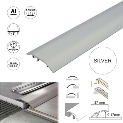 Aluminium Floor Edging Strip Door Threshold Adjustable for Smooth Floor Transitions S16