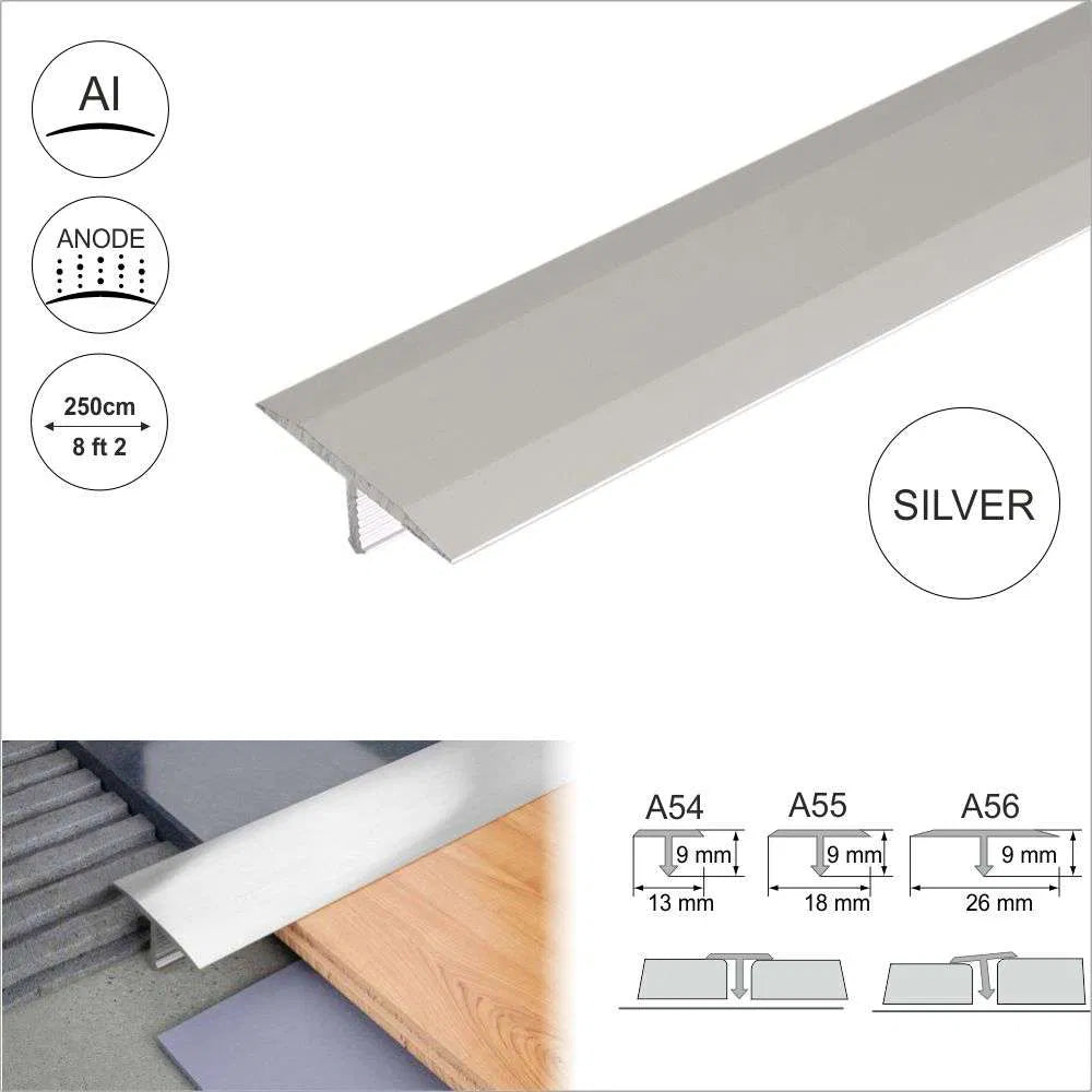 A55 18mm Aluminium T Bar Threshold Trim | Tile Edge Protection & Smooth Transition 7