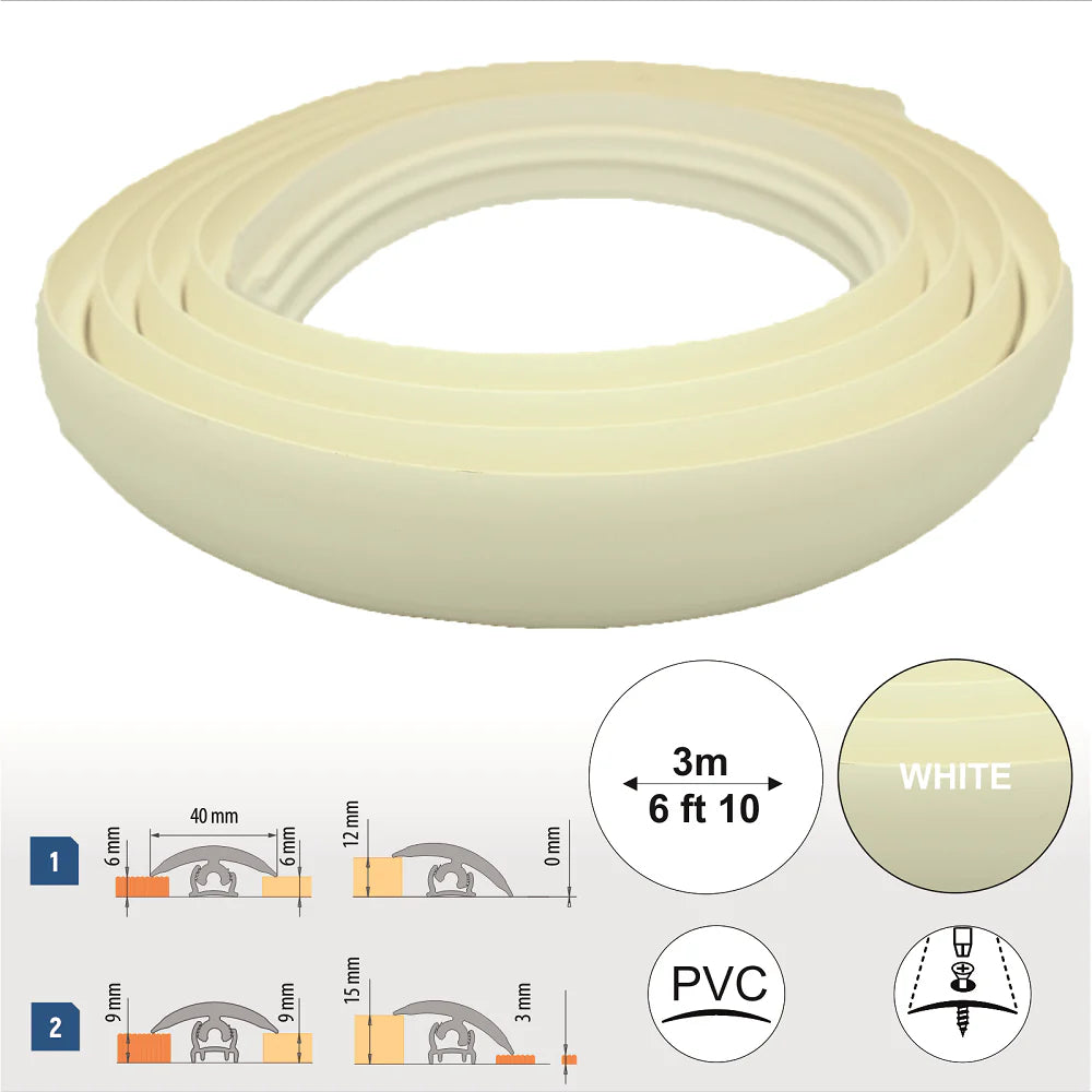 40mm Flex Line PVC Flexible Flooring Transition Profile Door Threshold for Smooth UK Floor Transitions 13